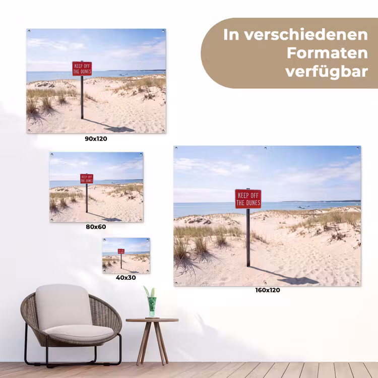 Duin - Bord - Kust - Landschap - Rood tuinposter los doek klein -Xsfeer9_DE