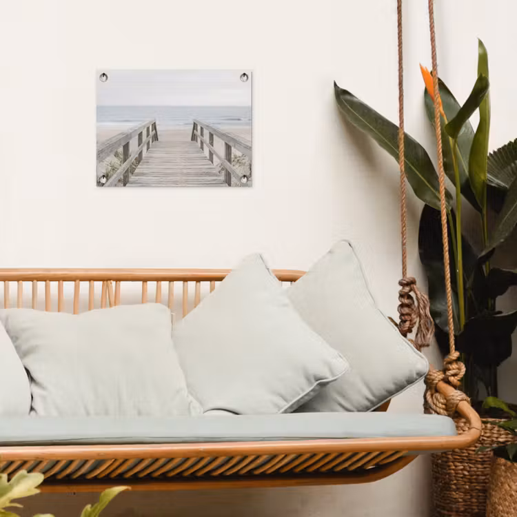 Duinen - Vlonder - Oceaan tuinposter los doek klein -sfeer7