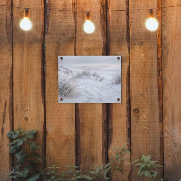 Duinen - Sneeuw - Strand - Winter - Serene tuinposter los doek klein -sfeer1