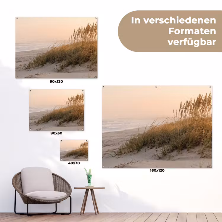 Duinlandschap - Zonsondergang - Strand tuinposter los doek klein -Xsfeer9_DE