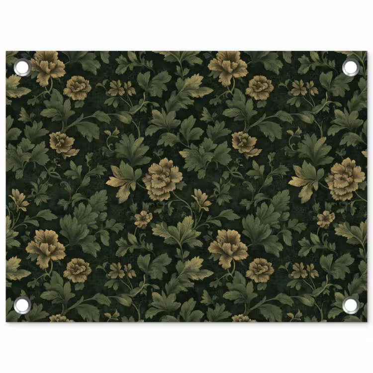 Donker - Groen - Goud - Botanisch tuinposter los doek klein 239 -3d