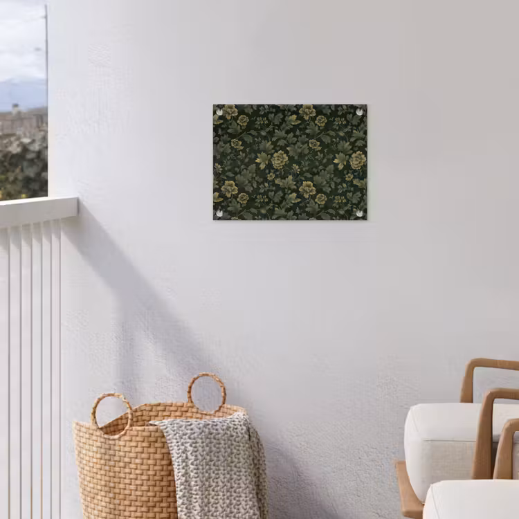 Donker - Groen - Goud - Botanisch tuinposter los doek klein 239 -sfeer8