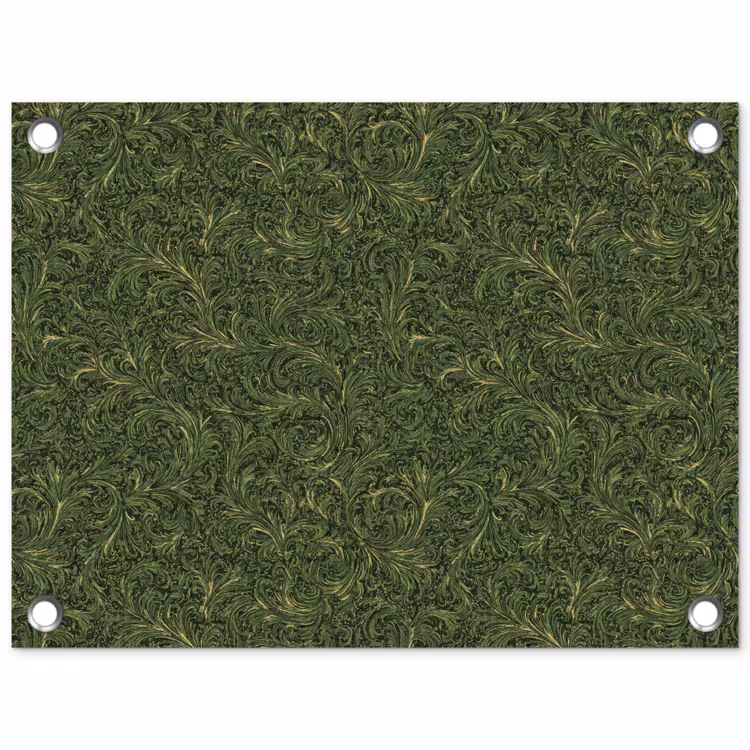 Donker - Groen - Krullend - Botanisch tuinposter los doek klein 239 -3d
