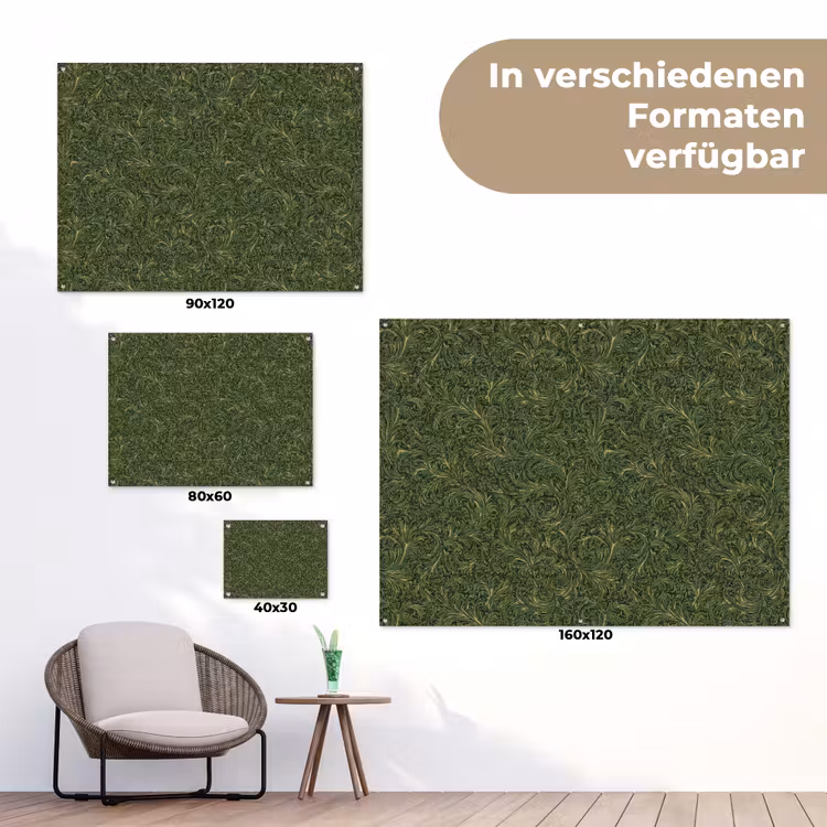 Donker - Groen - Krullend - Botanisch tuinposter los doek klein 239 -Xsfeer9_DE