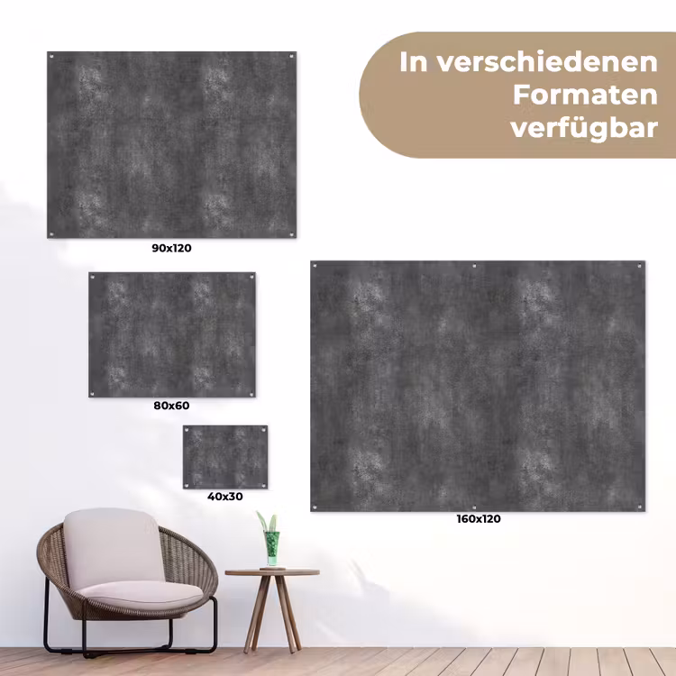 Donkergrijs - Ruw - Beton tuinposter los doek klein 239 -Xsfeer9_DE