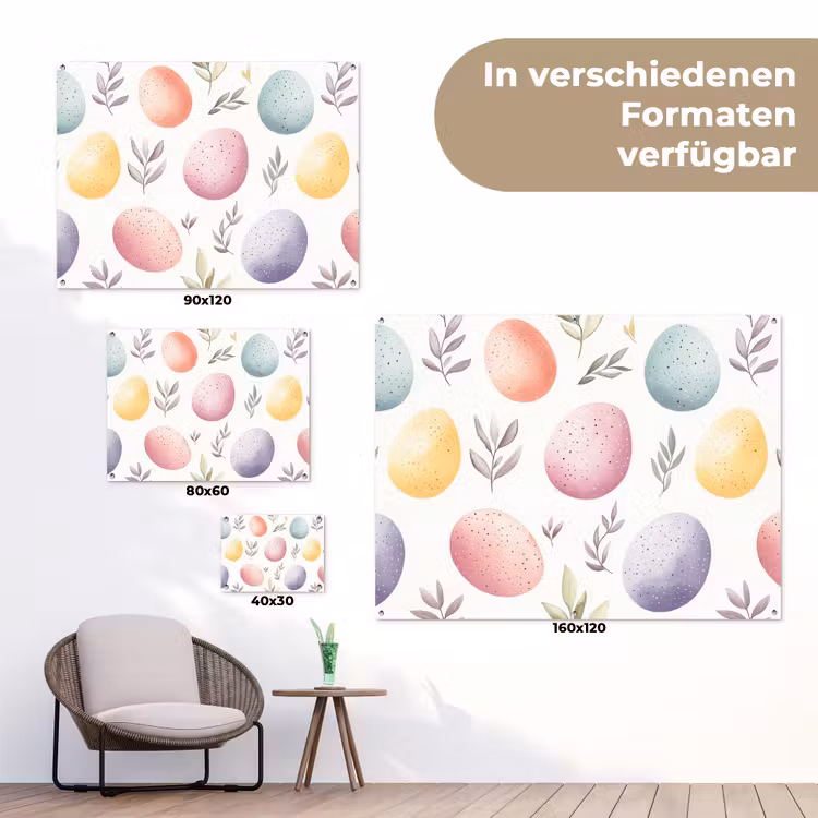 Eieren - Kleurrijk - Patroon tuinposter los doek klein -Xsfeer9_DE