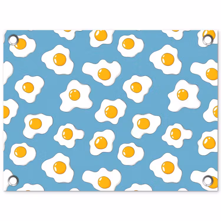 Eieren - Dooiers - Blauw tuinposter los doek klein 239 -3d