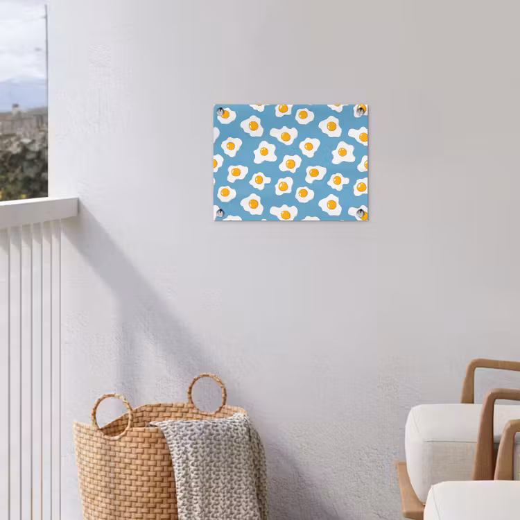 Eieren - Dooiers - Blauw tuinposter los doek klein 239 -sfeer8