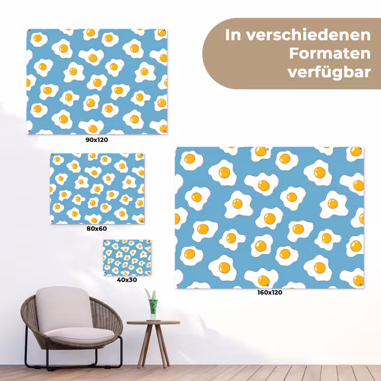 Eieren - Dooiers - Blauw tuinposter los doek klein 239 -Xsfeer9_DE