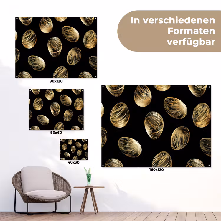 Eieren - Goud - Patroon tuinposter los doek klein -Xsfeer9_DE