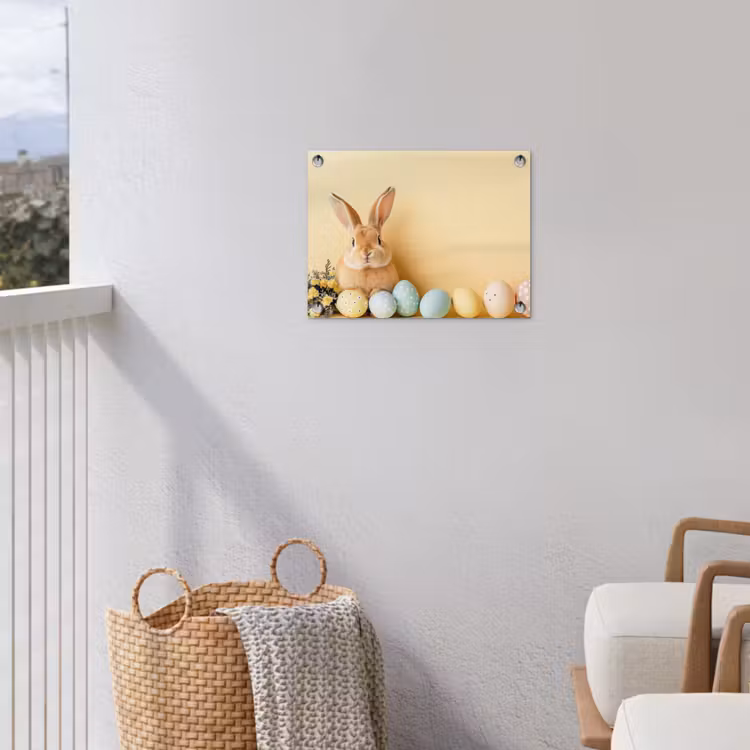 Eieren - Konijn - Pasteltinten tuinposter los doek klein -sfeer8
