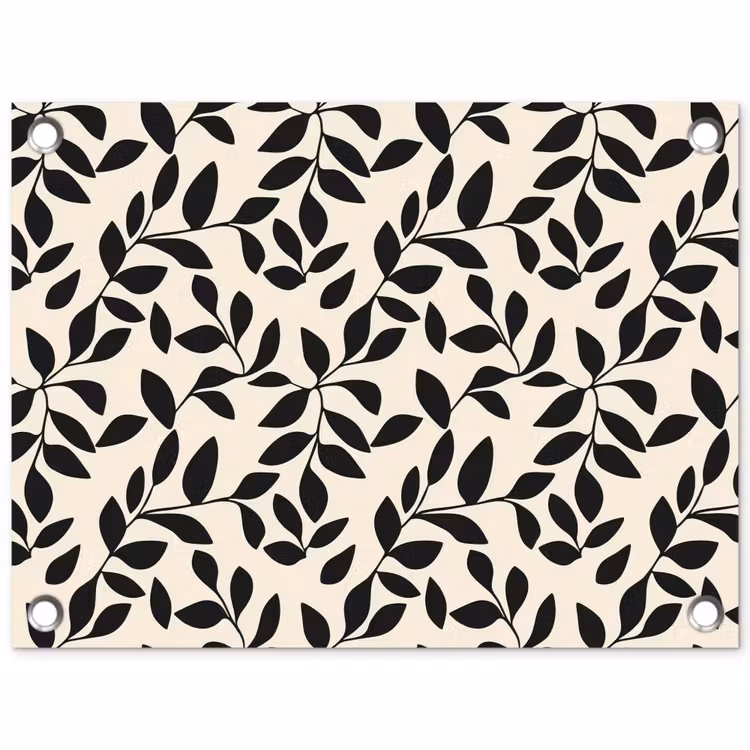 Elegant - Patroon - Zwart - Beige tuinposter los doek klein 239 -3d
