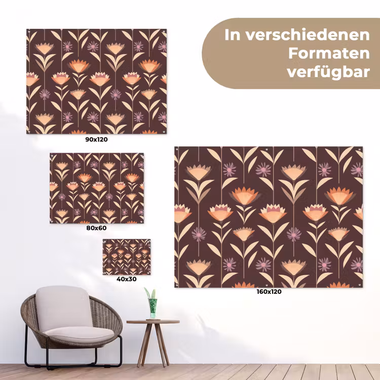 Elegant - Retro - Bruin tuinposter los doek klein 239 -Xsfeer9_DE