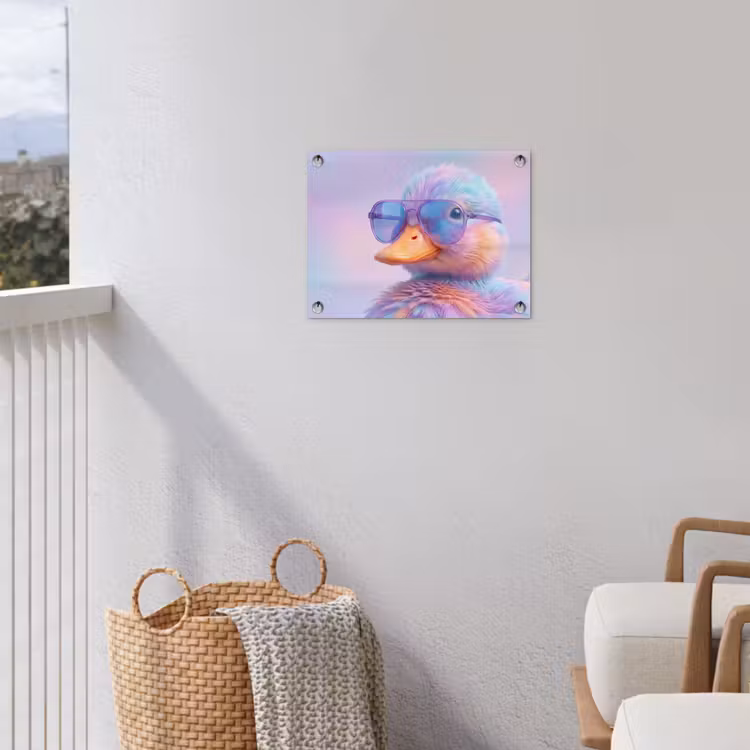 Eend - bril - Pastel tuinposter los doek klein -sfeer8