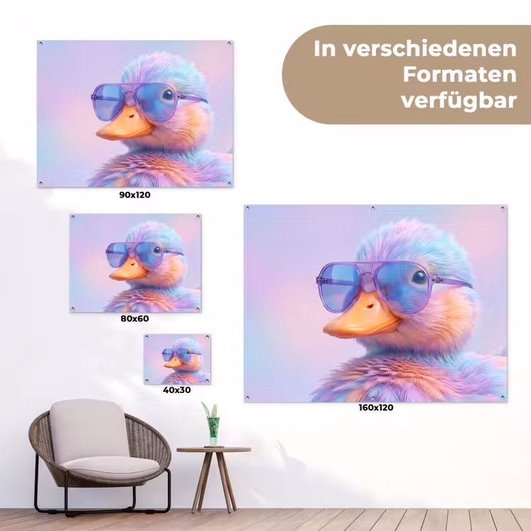 Eend - bril - Pastel tuinposter los doek klein -Xsfeer9_DE