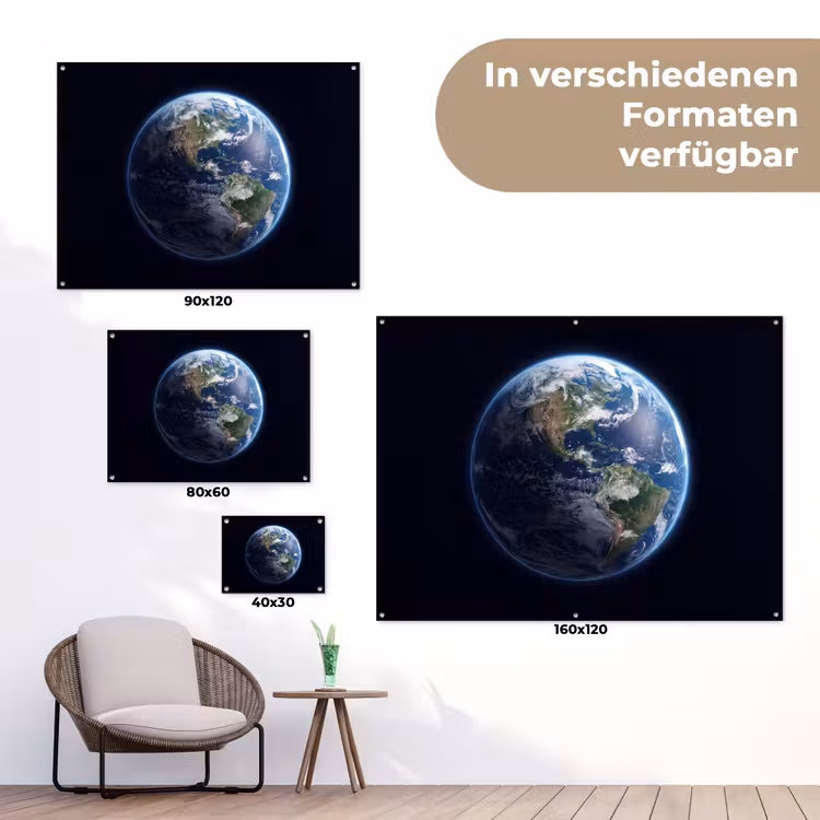 Gartenposter - Erde – Weltraum – Kosmos - Aarde - Ruimte - Kosmos tuinposter los doek klein