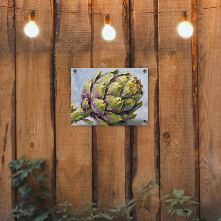 Gartenposter - Essen – Artischocke – Modern - Eten - Artisjok - Modern tuinposter los doek klein