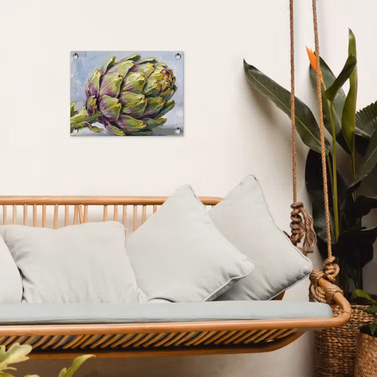 Gartenposter - Essen – Artischocke – Modern - Eten - Artisjok - Modern tuinposter los doek klein