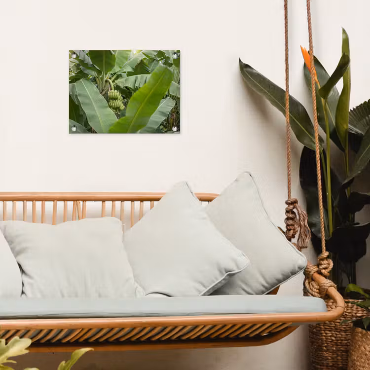 Eten - Bananen - Plantage - Groen tuinposter los doek klein -sfeer7