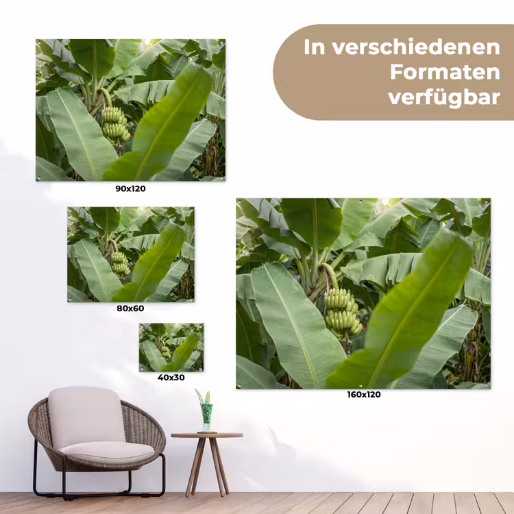 Eten - Bananen - Plantage - Groen tuinposter los doek klein -Xsfeer9_DE