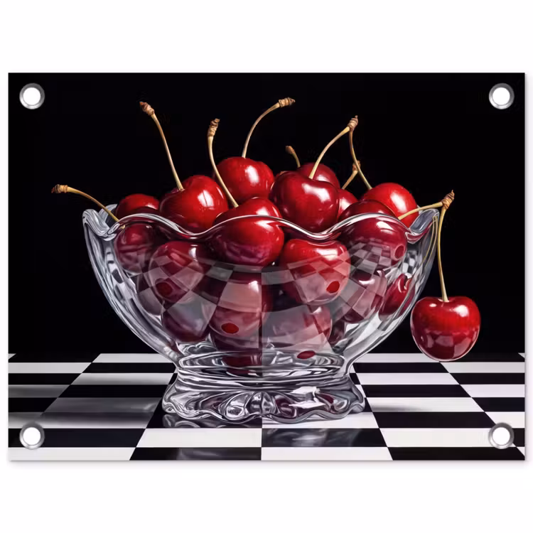 Gartenposter - Essen – Kirschen – Rot - Eten - Kersen - Rood tuinposter los doek klein