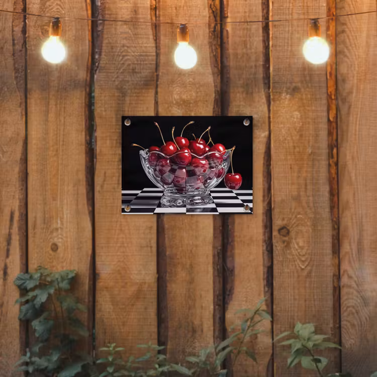 Gartenposter - Essen – Kirschen – Rot - Eten - Kersen - Rood tuinposter los doek klein