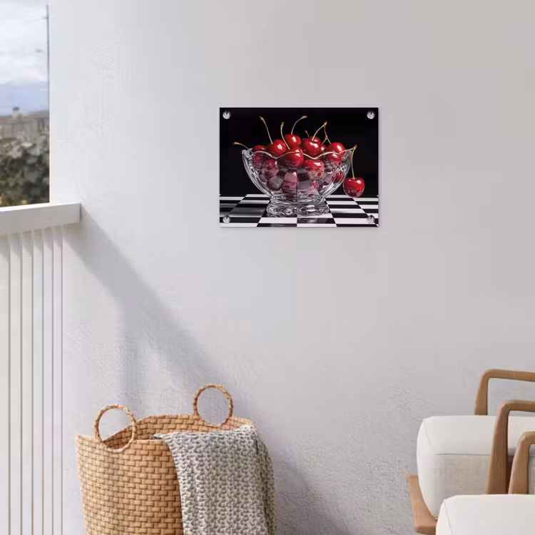 Gartenposter - Essen – Kirschen – Rot - Eten - Kersen - Rood tuinposter los doek klein