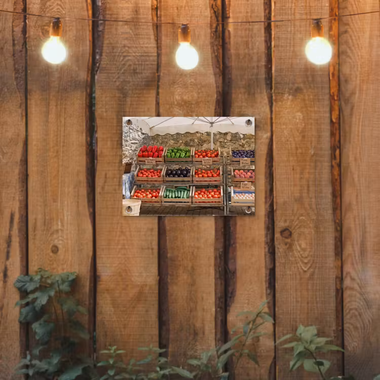 Gartenposter - Essen – Markt – Frisch - Eten - Markt - Vers tuinposter los doek klein
