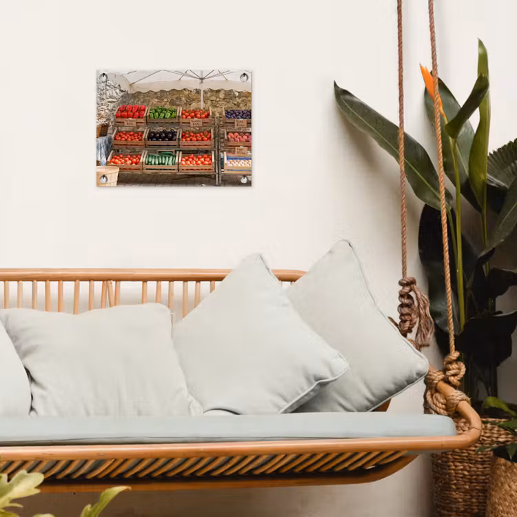 Gartenposter - Essen – Markt – Frisch - Eten - Markt - Vers tuinposter los doek klein