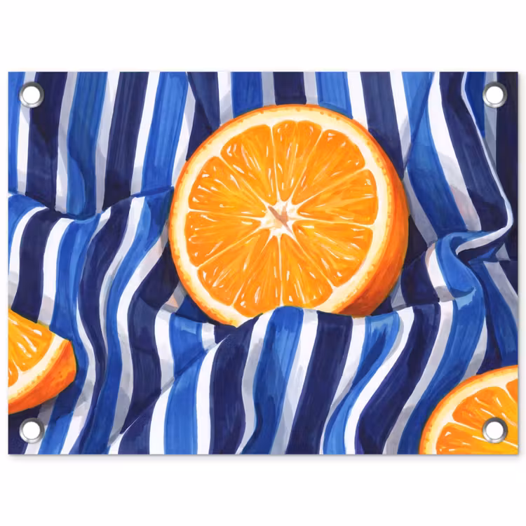 Gartenposter - Essen – Obst – Orange - Eten - Fruit - Oranje tuinposter los doek klein