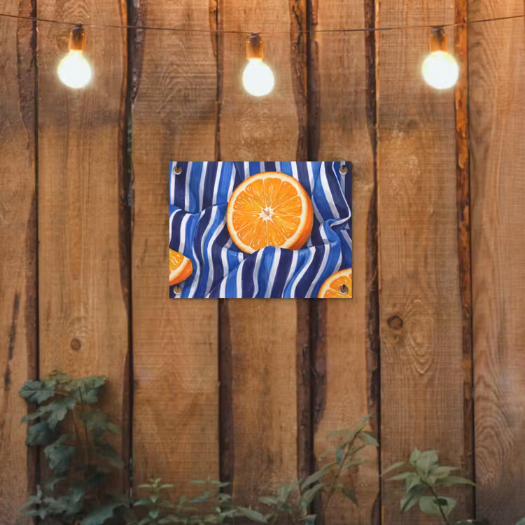 Gartenposter - Essen – Obst – Orange - Eten - Fruit - Oranje tuinposter los doek klein