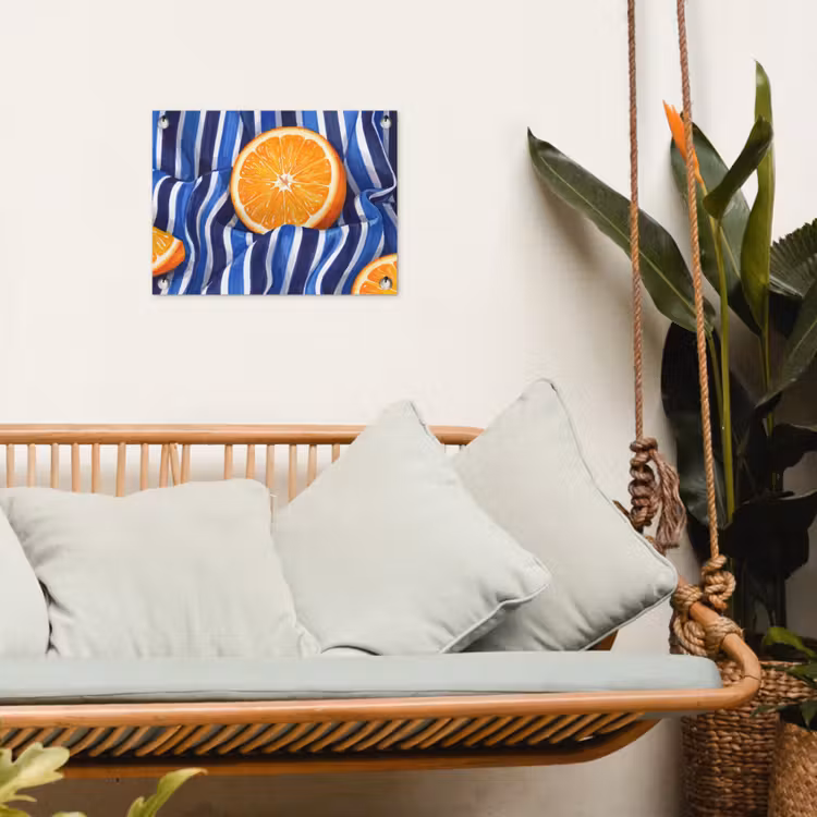 Gartenposter - Essen – Obst – Orange - Eten - Fruit - Oranje tuinposter los doek klein