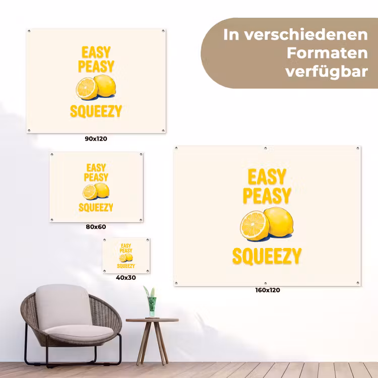 Eten - Citroenen - Keuken - Illustratie - Geel tuinposter los doek klein -Xsfeer9_DE