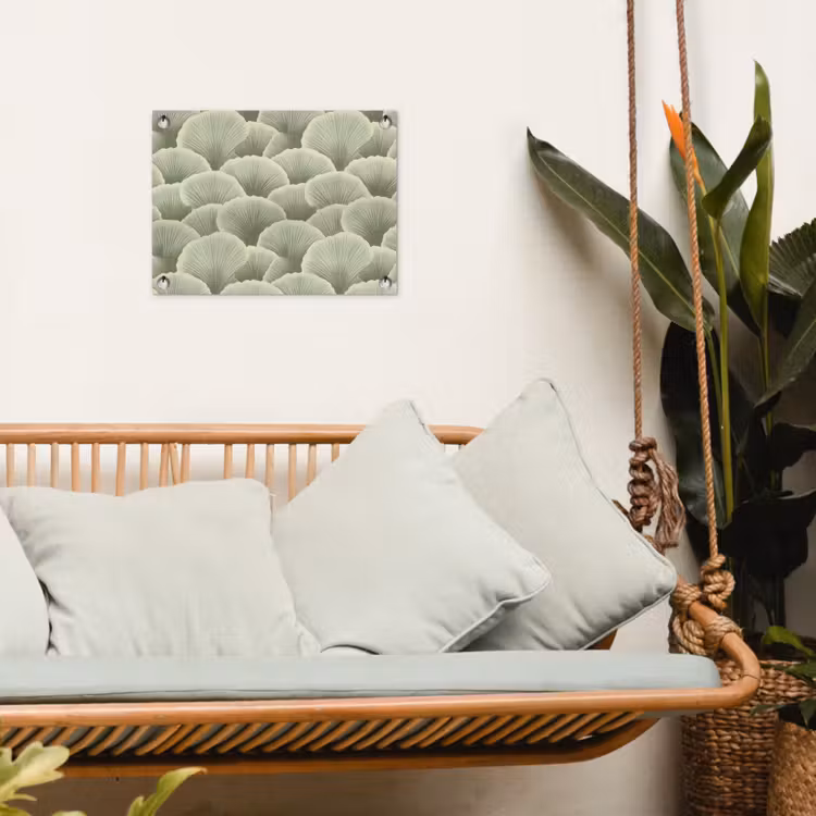 Waaier - Blad - Groen tuinposter los doek klein 239 -sfeer7