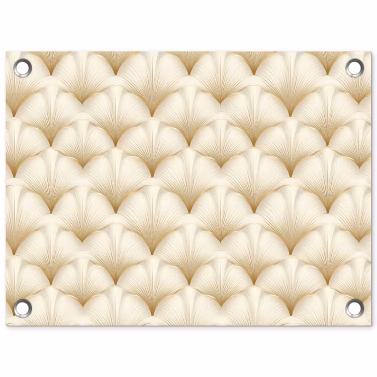 Waaier - Motief - Goud tuinposter los doek klein 239 -3d