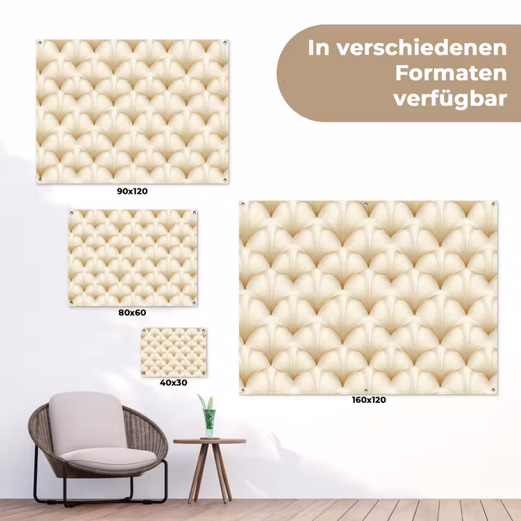 Waaier - Motief - Goud tuinposter los doek klein 239 -Xsfeer9_DE