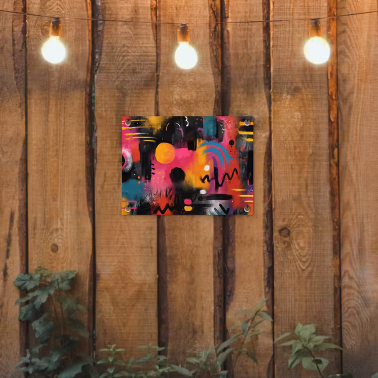 Kleurvlakken - Vormen - Kleurrijk - Abstract tuinposter los doek klein -sfeer1