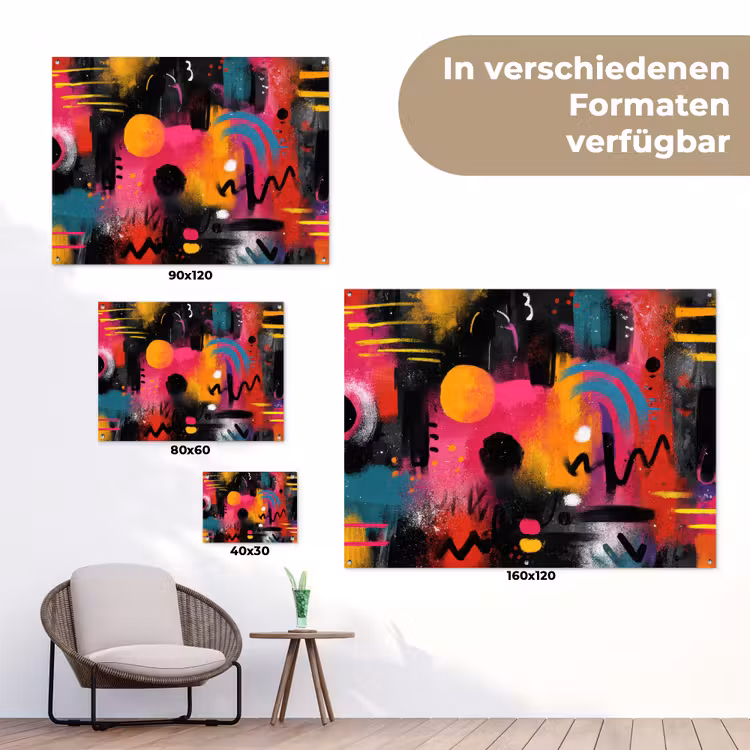 Kleurvlakken - Vormen - Kleurrijk - Abstract tuinposter los doek klein -Xsfeer9_DE