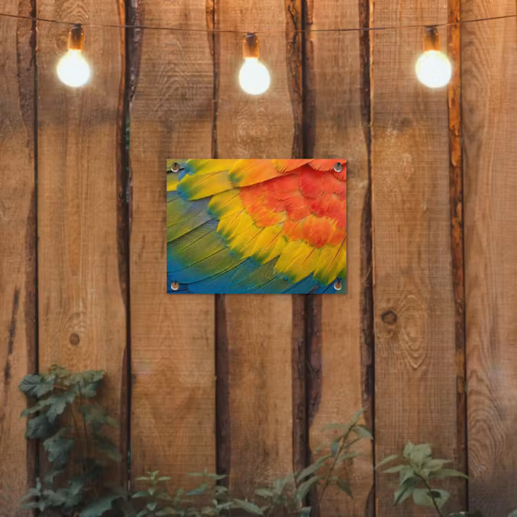 Veren - Ara - Kleurrijk tuinposter los doek klein -sfeer1