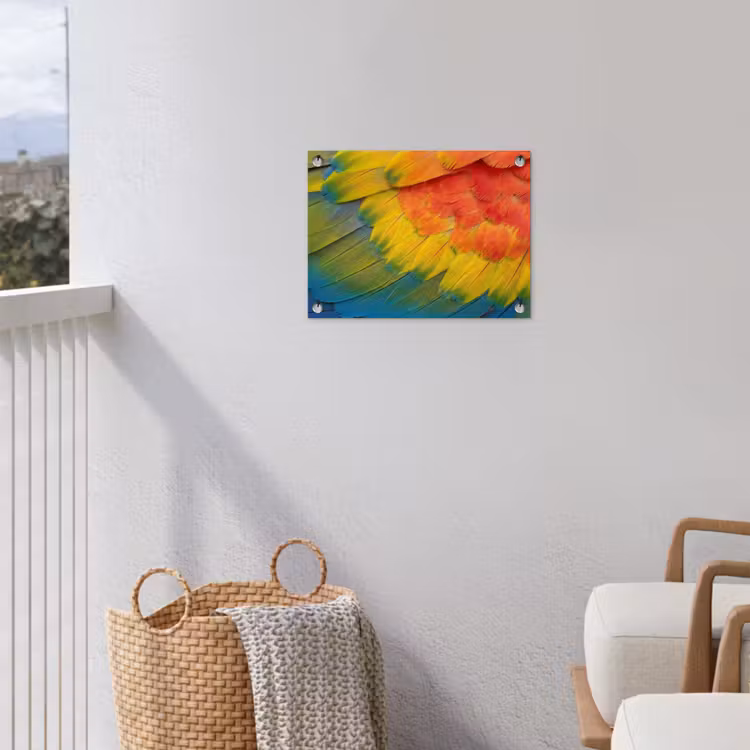 Veren - Ara - Kleurrijk tuinposter los doek klein -sfeer8