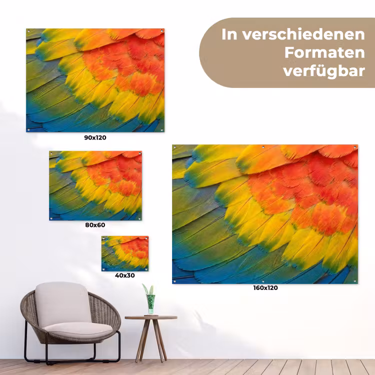 Veren - Ara - Kleurrijk tuinposter los doek klein -Xsfeer9_DE