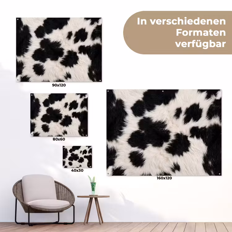 Bont - Textuur - Zwart - Wit tuinposter los doek klein -Xsfeer9_DE