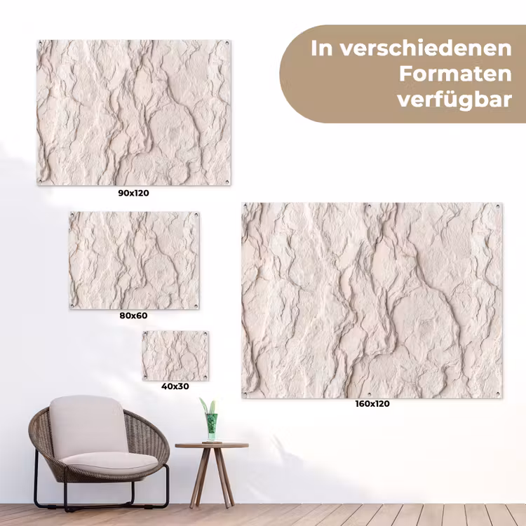 Rots - Structuur - Natuur - Beige - Abstract tuinposter los doek klein -Xsfeer9_DE