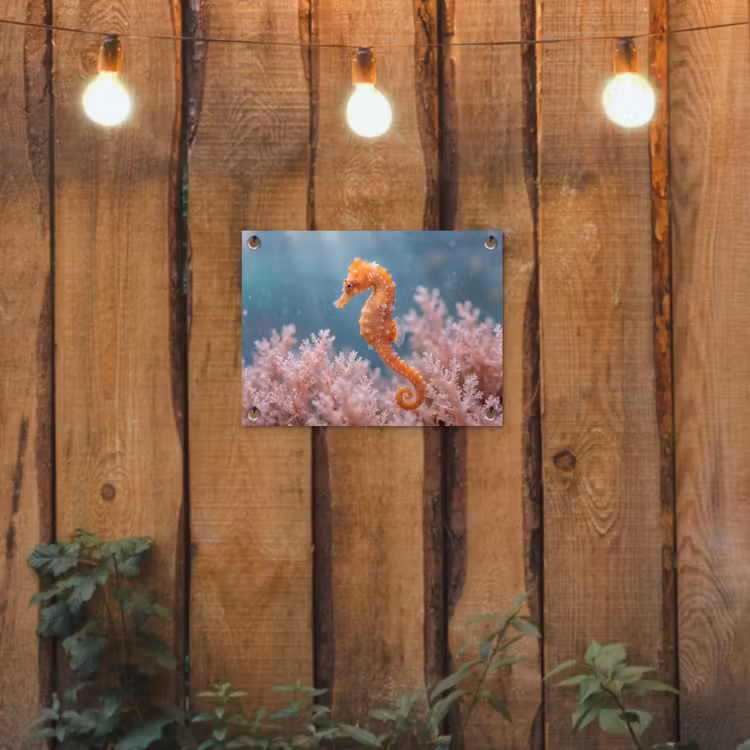 Vis - Koraal - Oceaan - Macro - Oranje tuinposter los doek klein -sfeer1