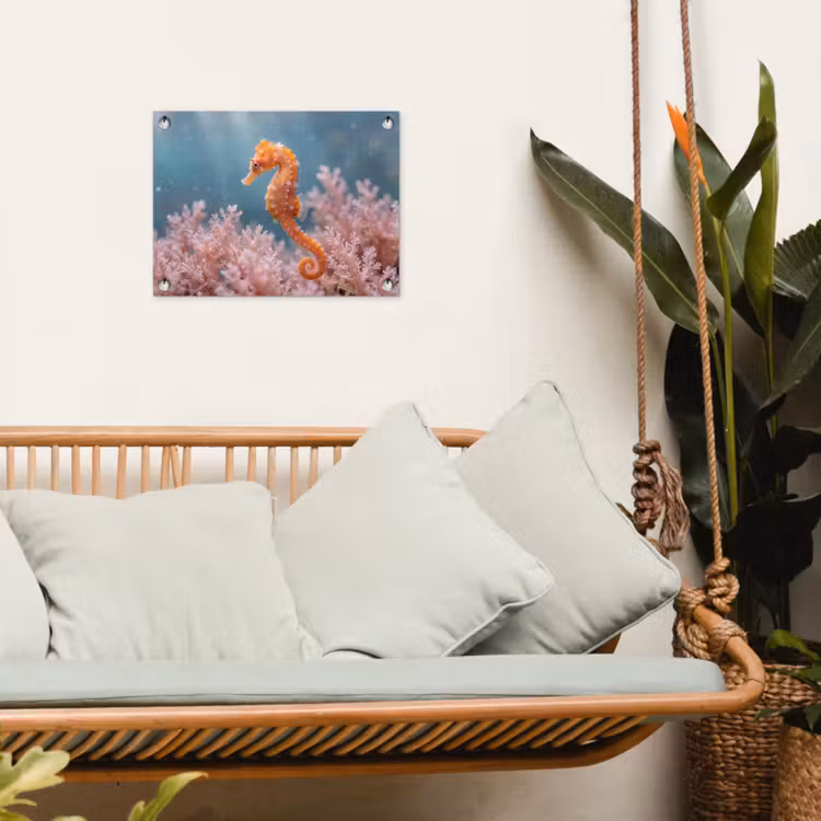 Vis - Koraal - Oceaan - Macro - Oranje tuinposter los doek klein -sfeer7