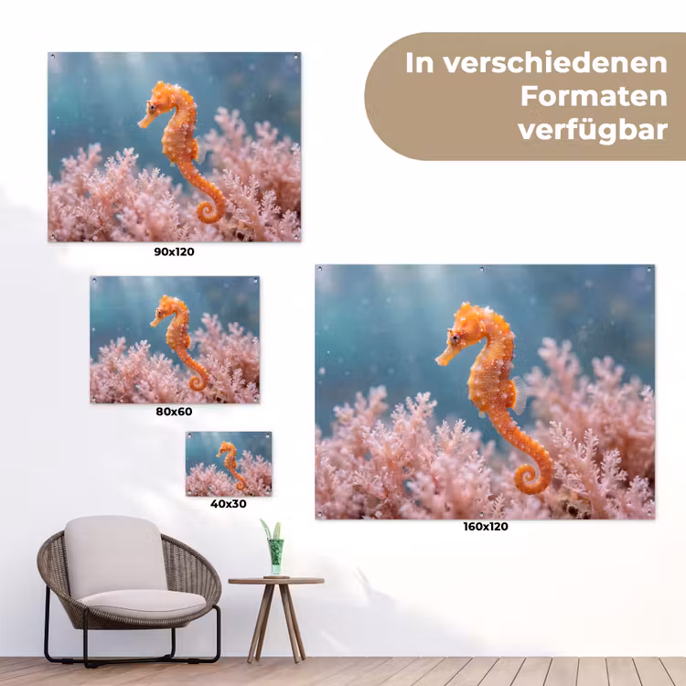 Vis - Koraal - Oceaan - Macro - Oranje tuinposter los doek klein -Xsfeer9_DE