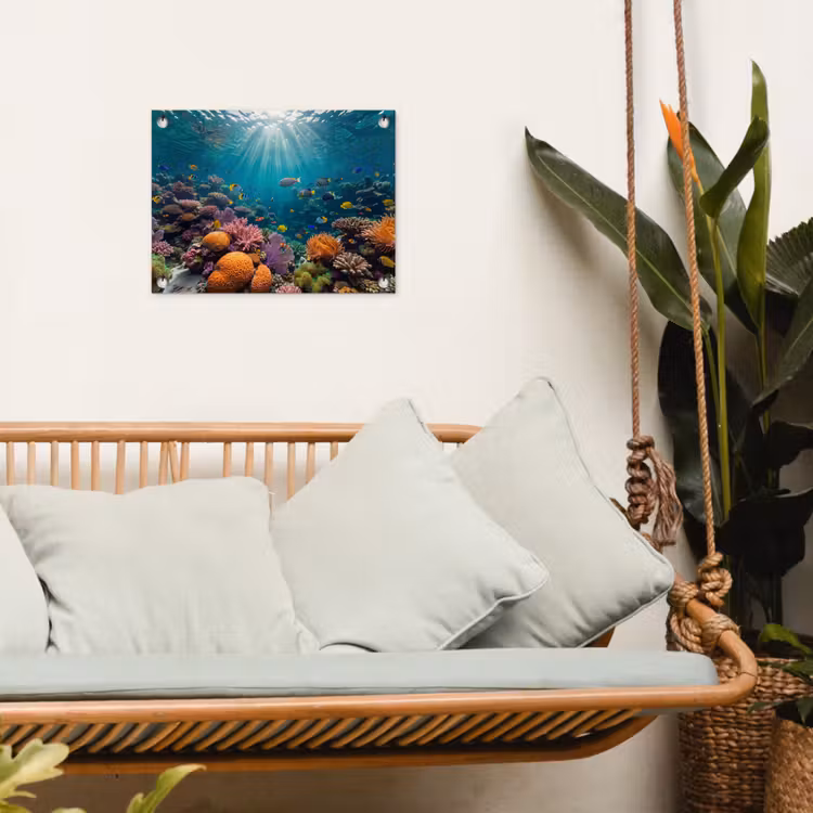 Vis - Koraal - Oceaan - Natuur - Kleurrijk tuinposter los doek klein -sfeer7