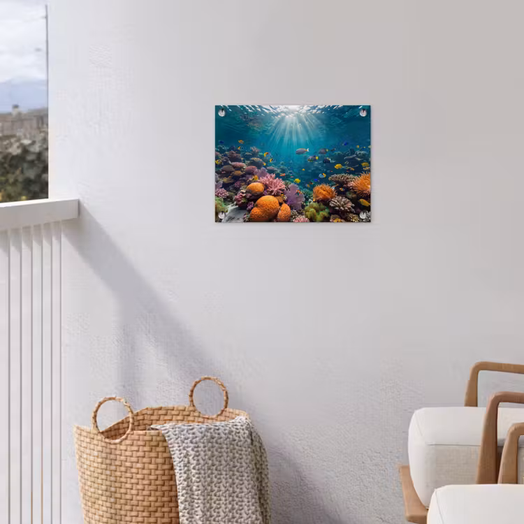 Vis - Koraal - Oceaan - Natuur - Kleurrijk tuinposter los doek klein -sfeer8