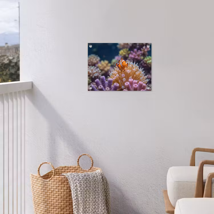 Vis - Koraal - Onderwater - Oranje - Dieren tuinposter los doek klein -sfeer8