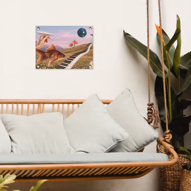 Gartenposter - Fisch – Natur – Abstrakt - Vis - Natuur - Abstract tuinposter los doek klein